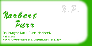 norbert purr business card